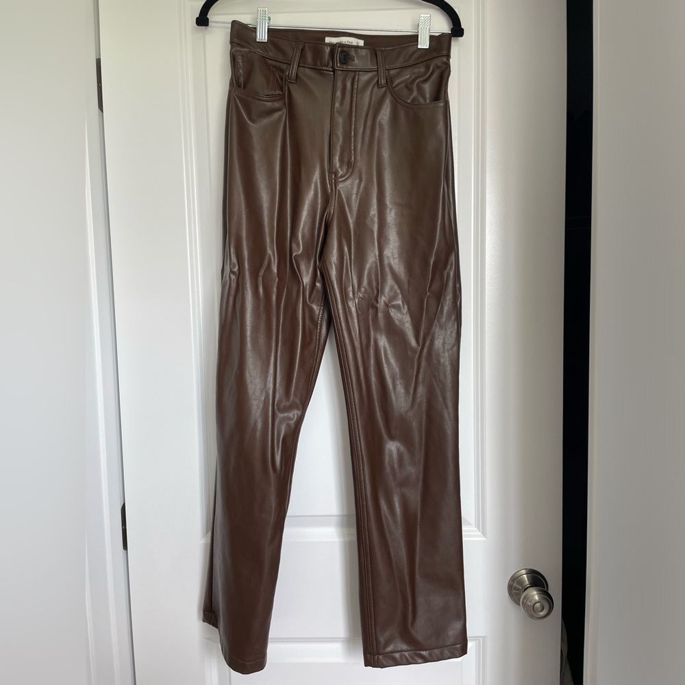 Abercrombie & Fitch Brown Faux Leather Pants